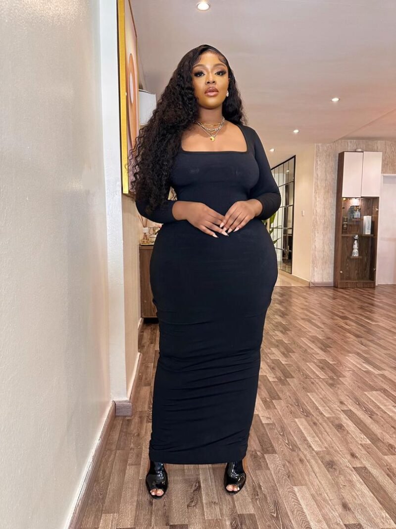 Plain Essential Bodycon Dress -Black