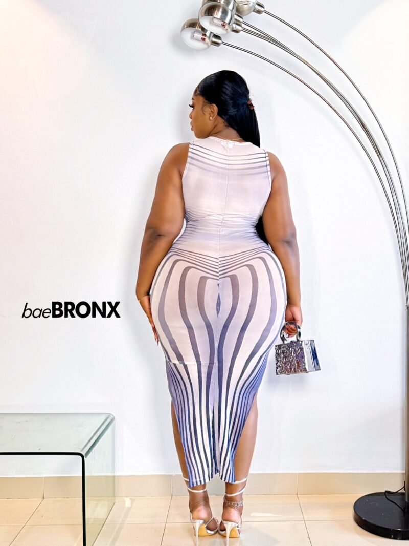 Attention on me midi bodycon - Grey Combo - Image 4