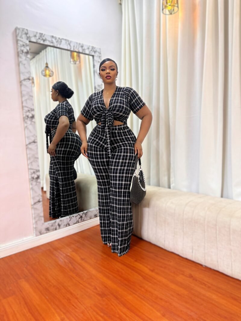 Mirian pant set (black and white)