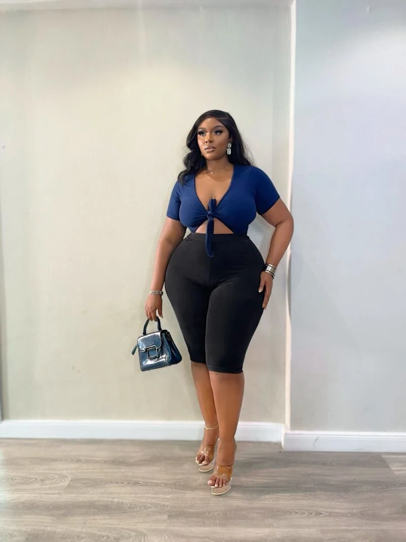 Deep blue grace midi jumpsuit