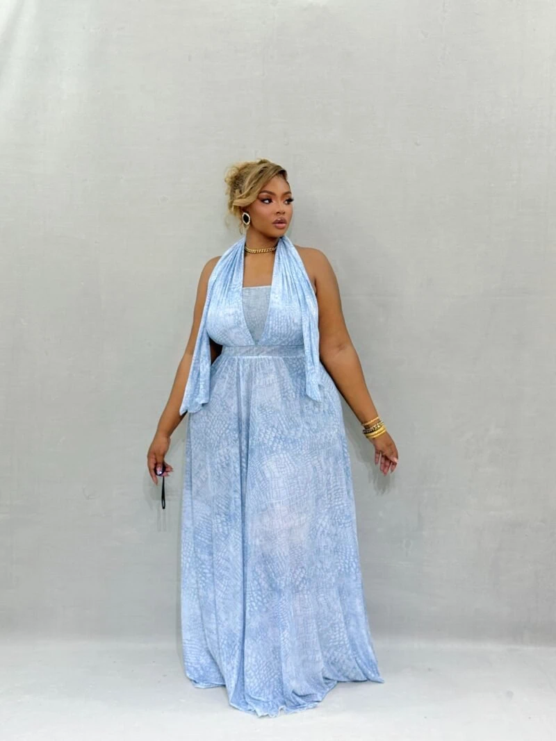 The Elegant Lady Maxi Dress(AQUA BLUE) - Image 2