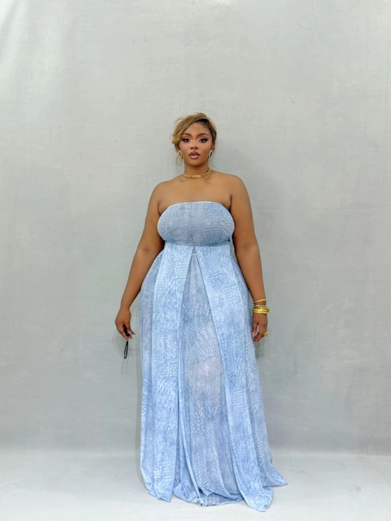 The Elegant Lady Maxi Dress(AQUA BLUE) - Image 3