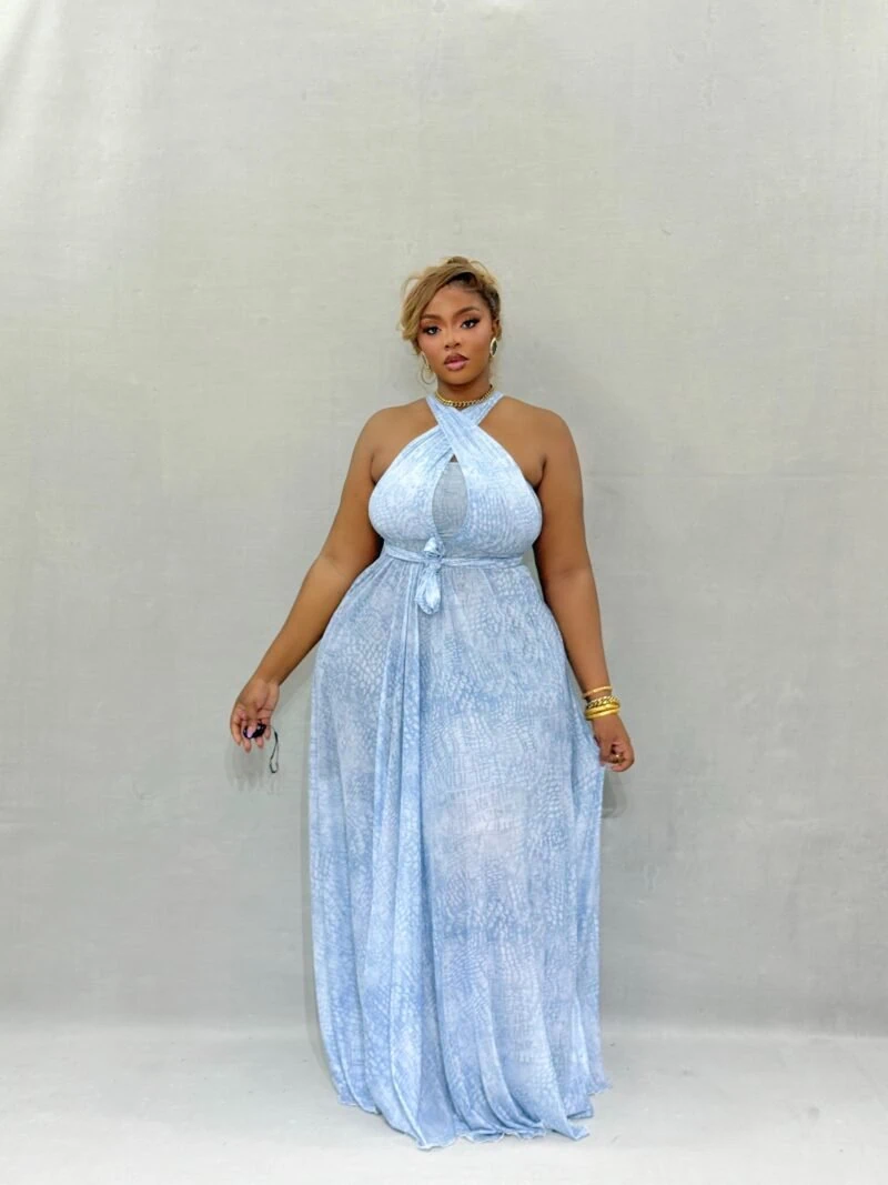 The Elegant Lady Maxi Dress(AQUA BLUE) - Image 5