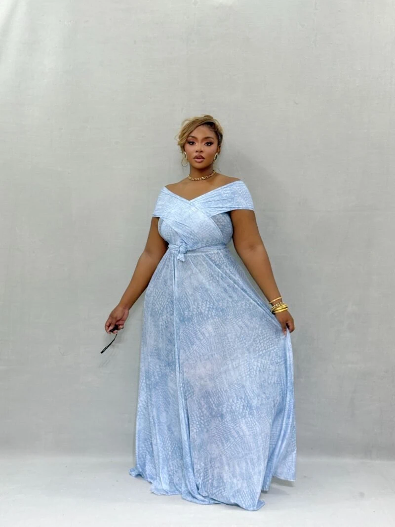 The Elegant Lady Maxi Dress(AQUA BLUE)