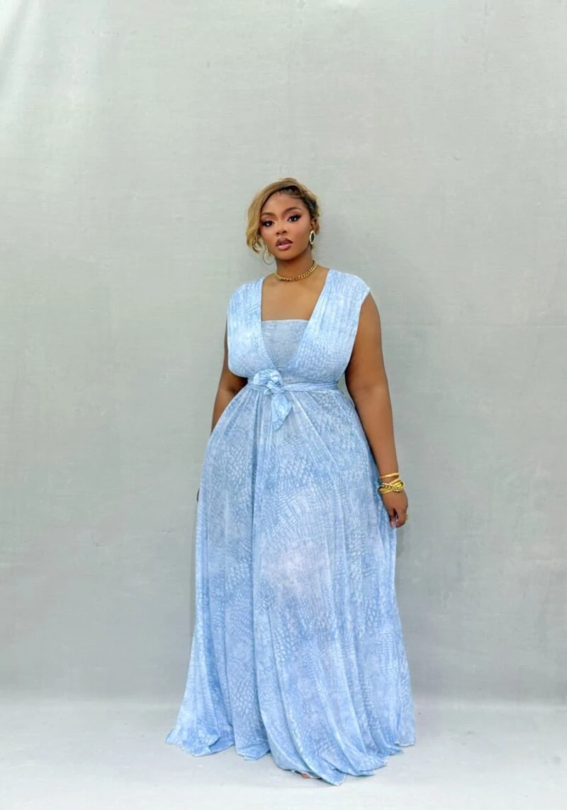 The Elegant Lady Maxi Dress(AQUA BLUE) - Image 7