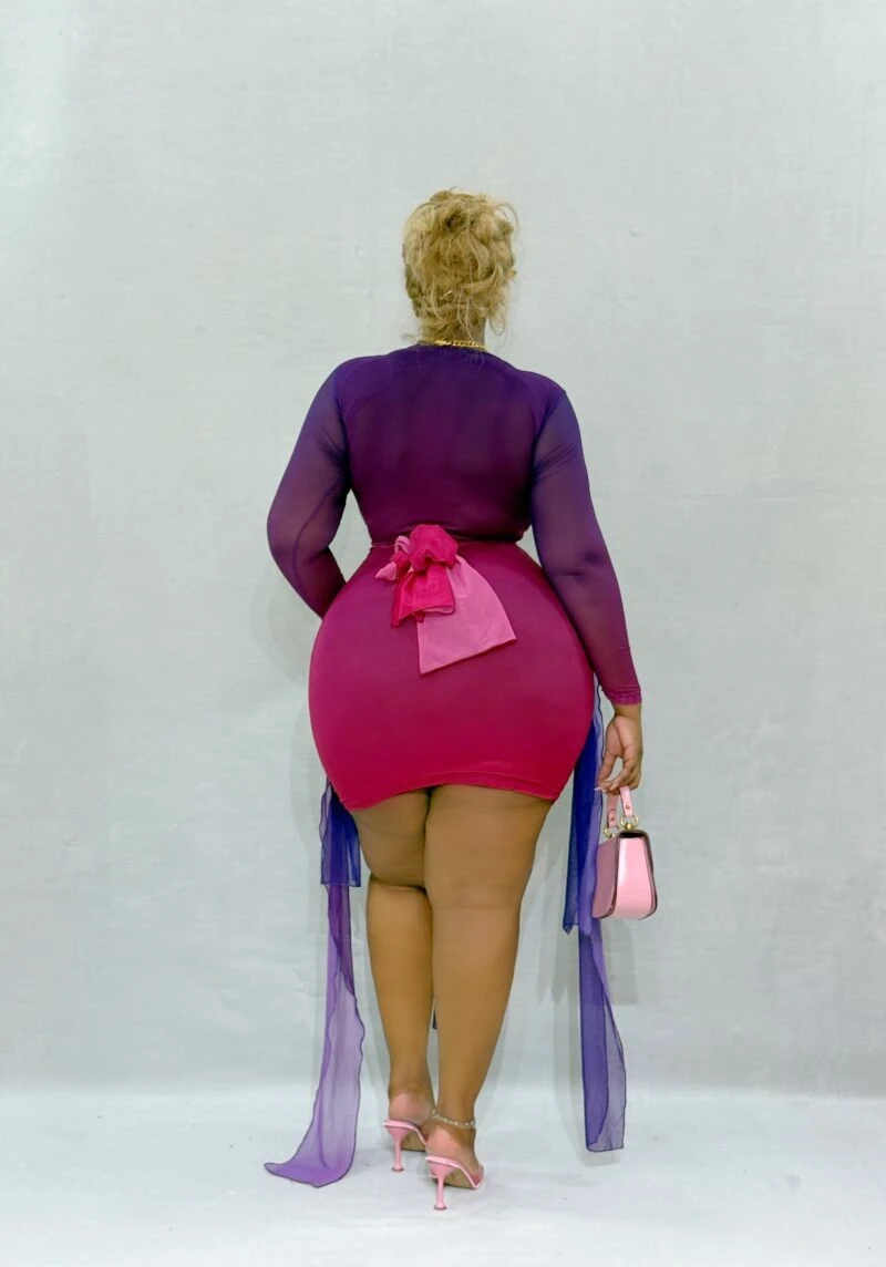 Purple Rain Sheer Mini Dress - Image 3
