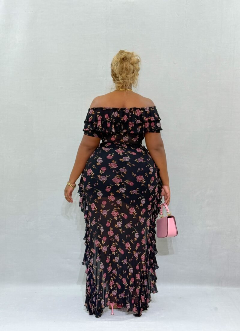 Black Rose Pink Bloom Dress - Image 2