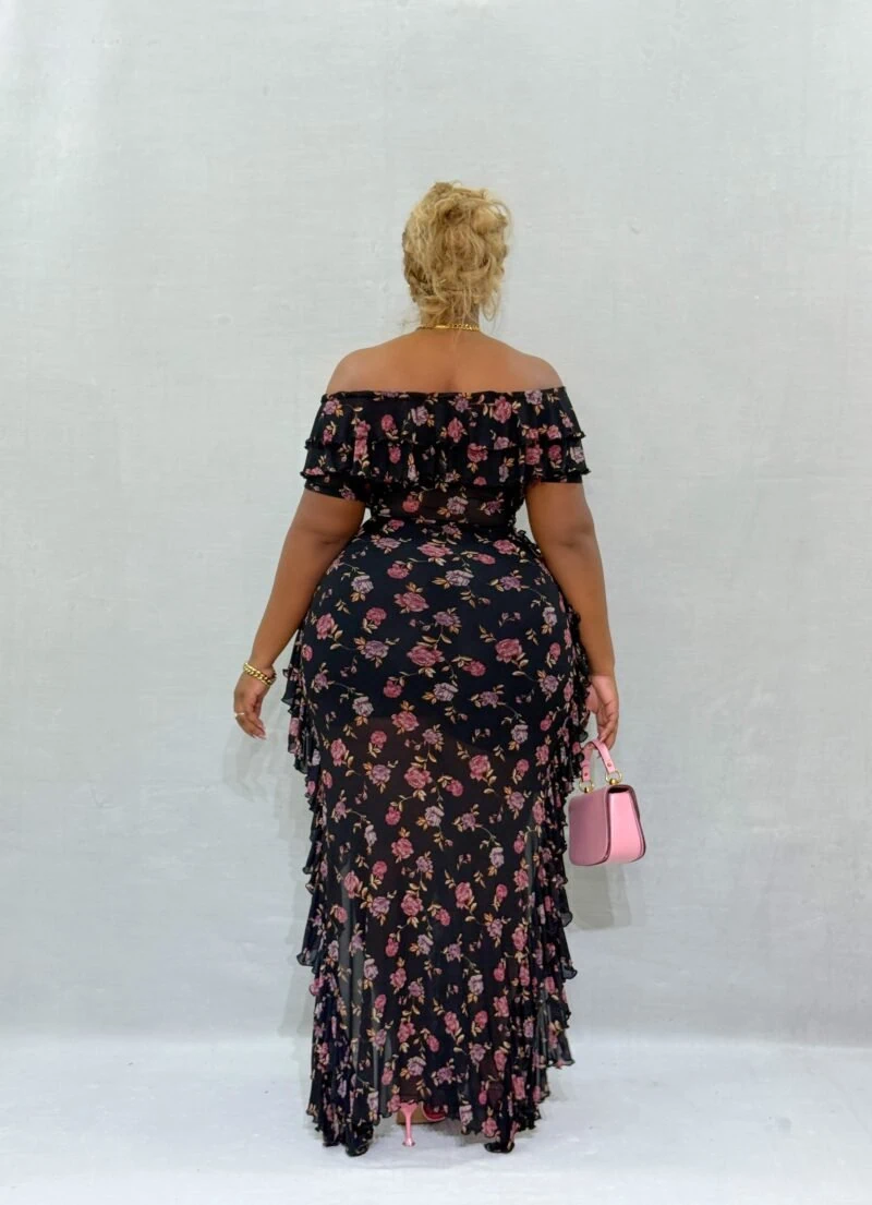 Black Rose Pink Bloom Dress - Image 2