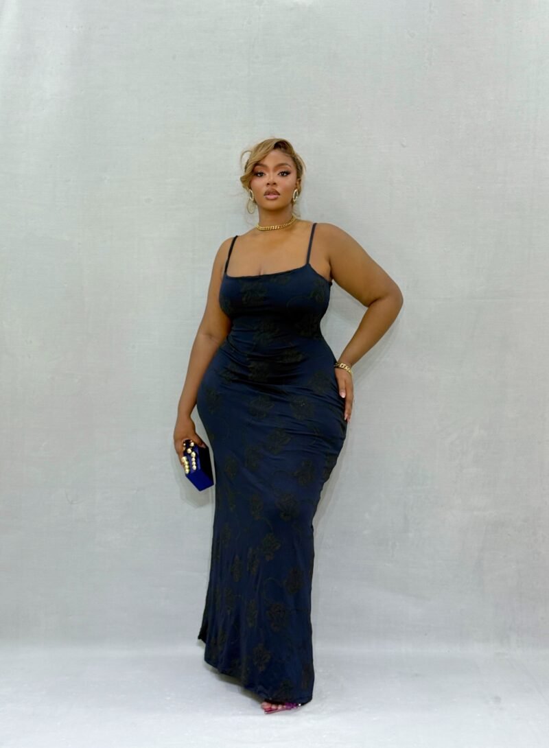 Navy Blue Embroidery Spaghetti - Image 3