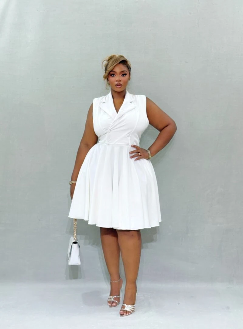 Jackie Class White Dress(sleeveless) - Image 2