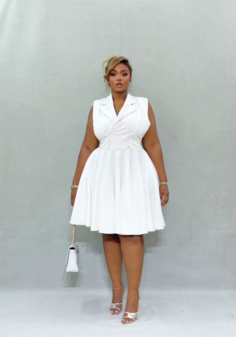 Jackie Class White Dress(sleeveless) - Image 3