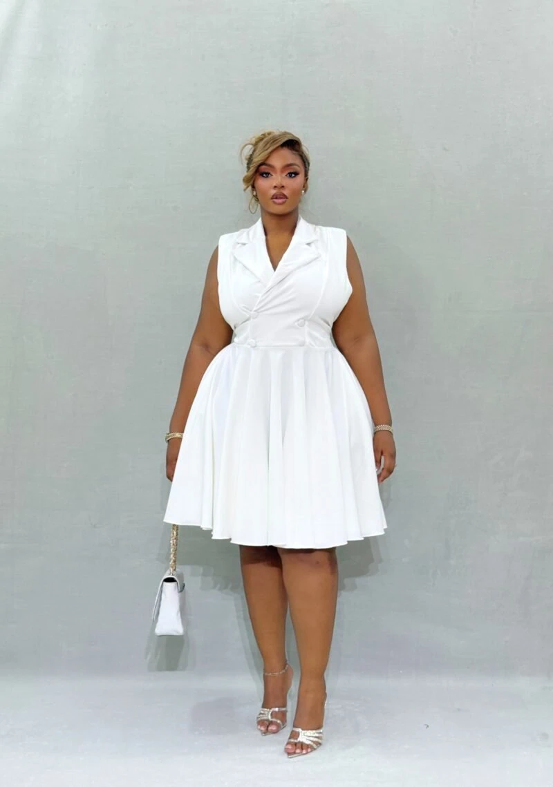 Jackie Class White Dress(sleeveless) - Image 3