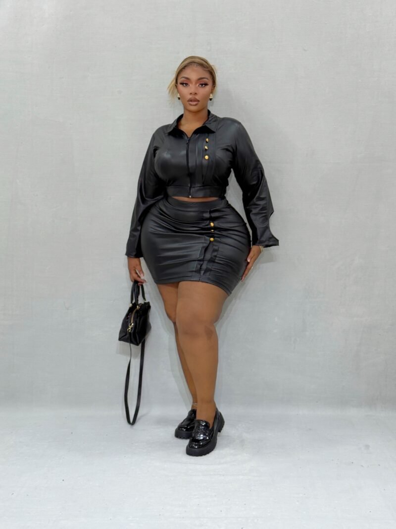 Way Too Hot Faux Leather 2 Piece - Image 4