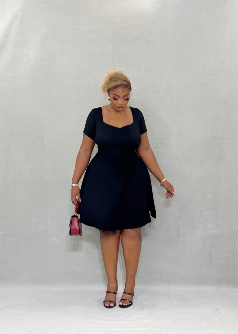 Queen Anne Black Mini Dress - Image 2