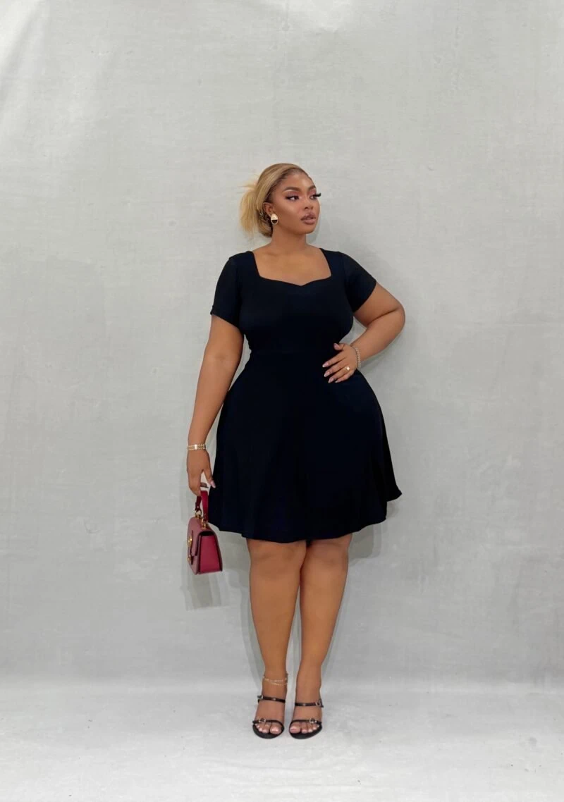 Queen Anne Black Mini Dress