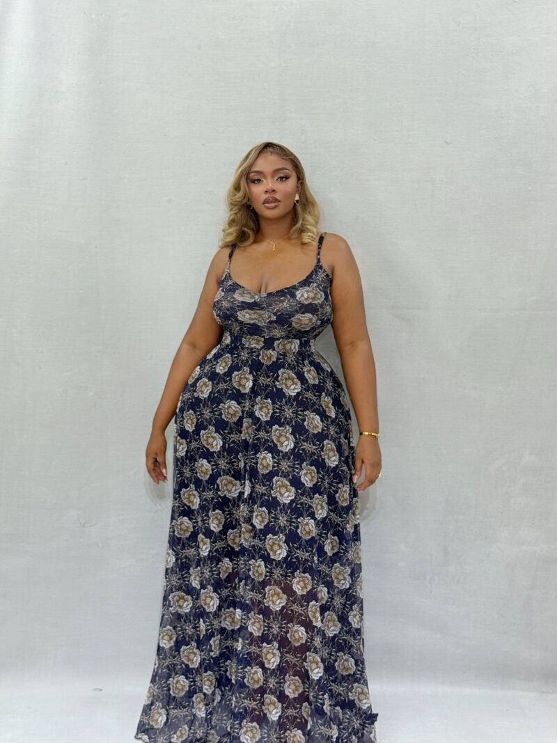 Indigo Bloom Maxi Dress