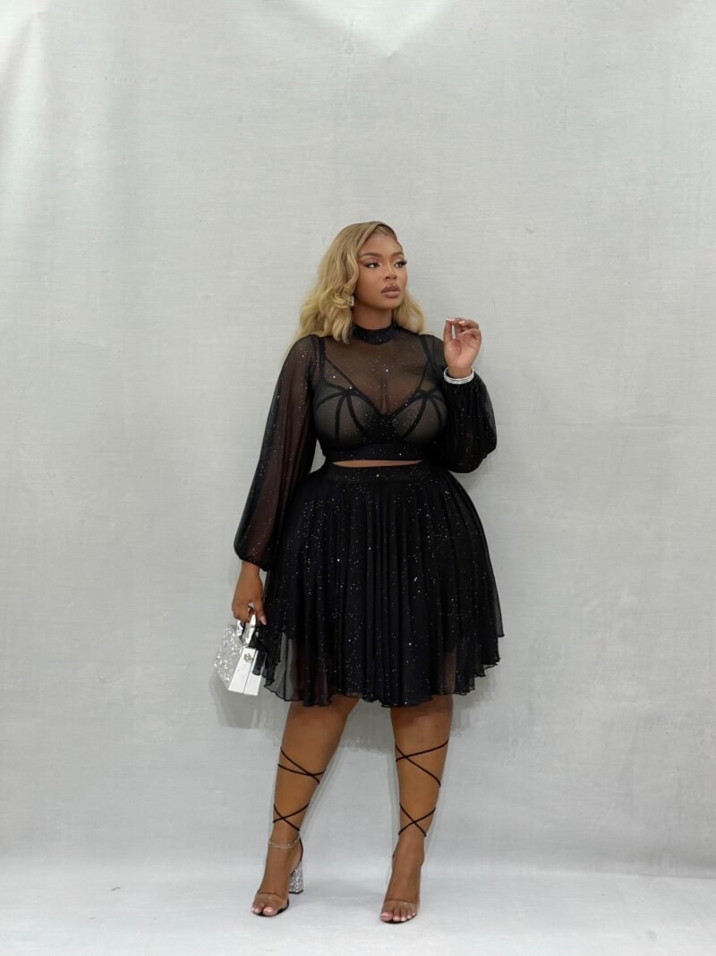 Toke Black Skirt Set