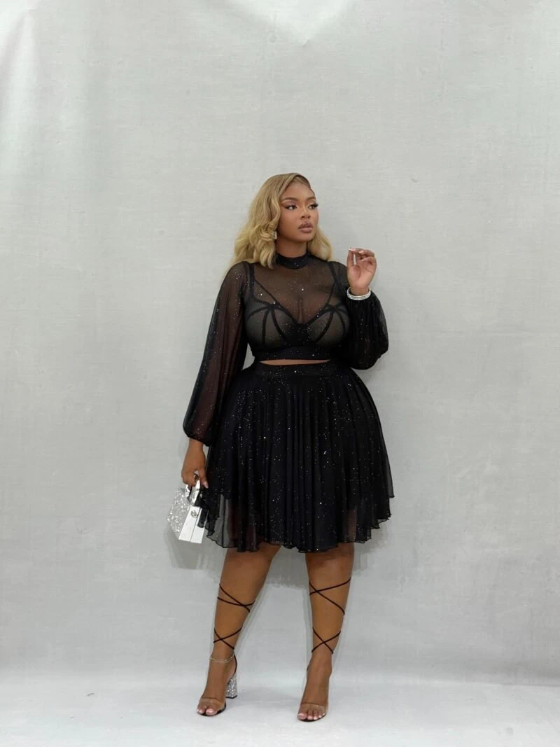 Toke Black Skirt Set
