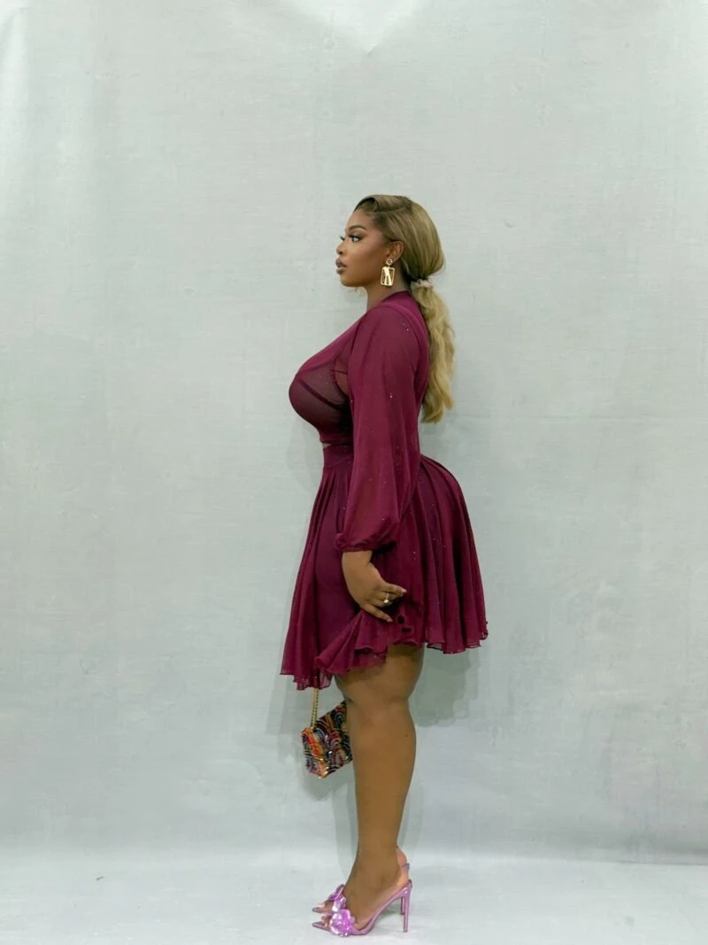 Toke Wine Skirt Set - Image 2