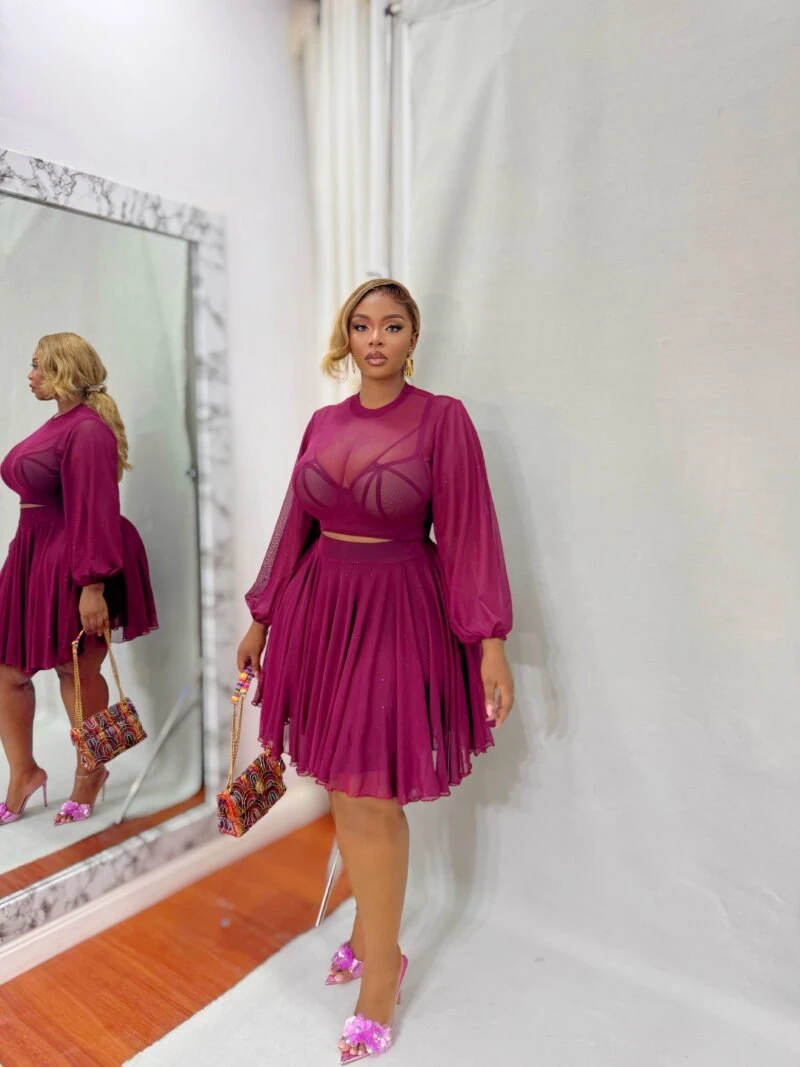 Toke Wine Skirt Set - Image 4